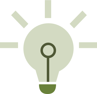 Icon of illuminated lightbulb